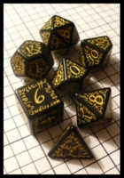 Dice : Dice - Dice Sets - Q Workshop Elven II Black and Yellow - Ebay Aug 2010